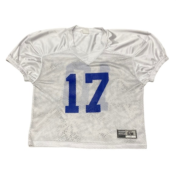 Pro Down Champ Other - Pro Down Champ White Mesh Football Practice Jersey Adult S/M Blue Numbers 17 10